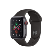 Apple Watch Series 5 40mm GPS Aluminiumgehäuse spacegrau mit Sportarmband schwarz