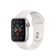 Apple Watch Series 5 40mm GPS + Cellular Aluminiumgehäuse silber mit Sportarmband weiß