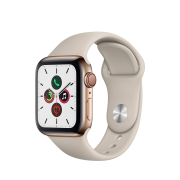 Apple Watch Series 5 44mm GPS + Cellular Edelstahlgehäuse gold mit Sportarmband stein