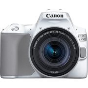Canon EOS 250D 24.1MP 4K mit EF-S 18-55mm F4-5.6 IS ST; Objektiv weiß/silber