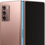 Samsung Galaxy Z Fold2 5G 256GB mystic bronze mit Scharnierabdeckung metallic blue