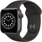 Apple Watch Series 6 40mm GPS + Cellular Aluminiumgehäuse spacegrau mit Sportarmband schwarz