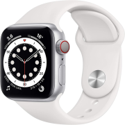 Apple Watch Series 6 40mm GPS + Cellular Aluminiumgehäuse silber mit Sportarmband weiß