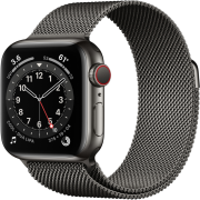 Apple Watch Series 6 40mm GPS + Cellular Edelstahlgehäuse graphit mit Milanaisearmband graphit