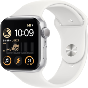 Apple Watch SE (2022) 44mm GPS Aluminiumgehäuse silber mit Sportarmband silber