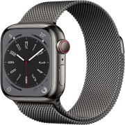 Apple Watch Series 8 41mm GPS + Cellular Edelstahlgehäuse graphit mit Milanaise Armband graphit