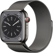 Apple Watch Series 8 45mm GPS + Cellular Edelstahlgehäuse graphit mit Milanaise Armband graphit