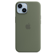 Apple iPhone 14 Silikon Case mit MagSafe oliv