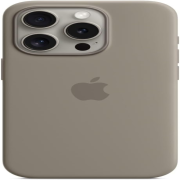 Apple iPhone 15 Pro Silikon Case mit MagSafe tonbraun