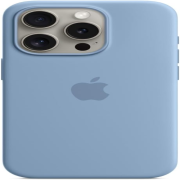 Apple iPhone 15 Pro Silikon Case mit MagSafe winterblau
