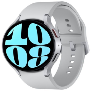 Samsung Galaxy Watch6 Bluetooth 44mm Aluminiumgehäuse silber Silikonarmband silber