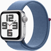Apple Watch SE (2022) 40mm GPS Aluminiumgehäuse silber mit Sport Loop winterblau