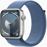 Apple Watch Series 9 45mm GPS Aluminiumgehäuse silber mit Sport Loop winterblau