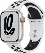 Apple Watch Series 7 Nike 41mm GPS + Cellular Aluminiumgehäuse polarstern mit Nike Sportarmband platinum/schwarz