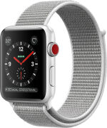 Apple Watch Series 3 42mm GPS + Cellular Aluminiumgehäuse silber mit Sport Loop muschel