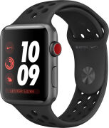 Apple Watch Series 3 Nike+ 38mm GPS + Cellular Aluminiumgehäuse spacegrau mit Nike Sportarmband anthrazit/schwarz