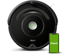 iRobot Roomba 671 WLAN Saugroboter, Dirt Detect Technologie, 3-stufiges Reinigungssystem, Reinigungsprogrammierung per App, Staubsauger Roboter, ideal für Tierhaare, Teppiche und Hartböden, schwarz