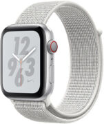Apple Watch Series 4 Nike+ 44mm GPS + Cellular Aluminiumgehäuse silber mit Sport Loop summit white