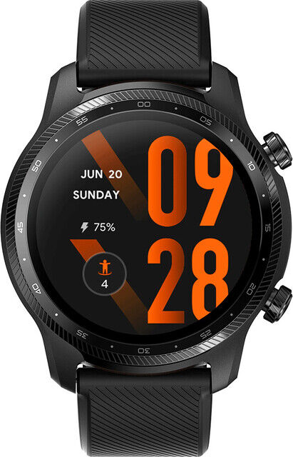 Ticwatch Pro 3 Ultra GPS 47mm Kunststoffarmband schwarz Edelstahlgehäuse schwarz 