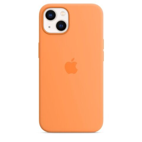 Apple Silikon Case mit MagSafe für iPhone 13 gelborange