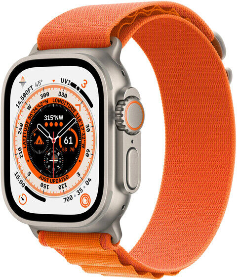 Apple Watch Ultra 49mm Bluetooth Alpine Loop Orange Titangehäuse silber
