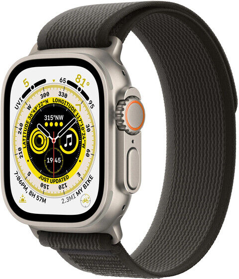 Apple Watch Ultra 49mm Cellular Trail Loop schwarz grau Titangehäuse silber