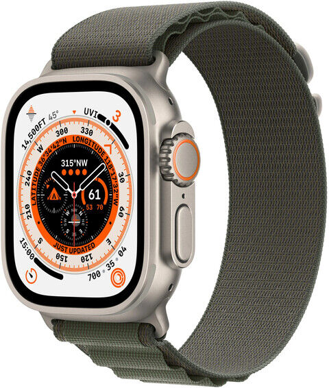 Apple Watch Ultra 49mm Cellular Titangehäuse Alpine Loop grün L