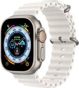 Apple Watch Ultra 49mm GPS + Cellular Titangehäuse mit Ocean Armband weiß