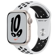 Apple Watch Series 7 Nike 45mm GPS Aluminiumgehäuse polarstern mit Nike Sportarmband pure platinum/schwarz