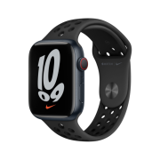 Apple Watch Series 7 Nike 45mm GPS + Cellular Aluminiumgehäuse mitternacht mit Nike Sportarmband anthrazit/schwarz