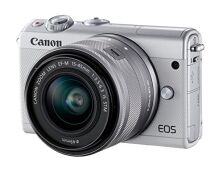 Canon EOS M100 Systemkamera 24.2 MP Kit mit EF-M 15-45 mm f/3.5-6.3 IS STM Objektiv weiß