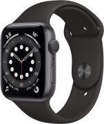Apple Watch Series 6 44mm GPS Aluminiumgehäuse spacegrau mit Sportarmband schwarz