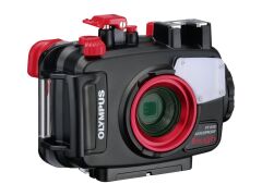 Olympus PT-058 Unterwassergehäuse für TG-5 Digitalkamera schwarz/rot