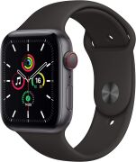 Apple Watch SE 44mm GPS + Cellular Aluminiumgehäuse spacegrau mit Sportarmband schwarz
