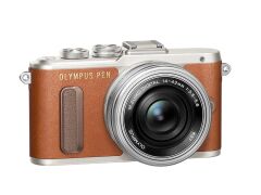Olympus PEN E-PL8 Systemkamera 16 MP inkl. 14-42 mm Pancake Objektiv braun
