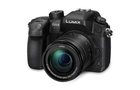 Panasonic LUMIX G DMC-GH4MEG-K Systemkamera 16 MP mit Objektiv H-FS12060E