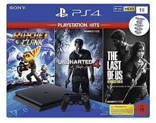 Sony PlayStation 4 1TB CUH-2116B schwarz - Hits Bundle inkl. The Last of Us Remastered + Uncharted 4: A Thiefs End + Ratchet & Clank