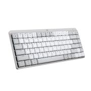 Logitech MX Mechanical Mini für Mac, Kabellose Tastatur mit Beleuchtung, Flache Tasten, Taktile leise Tasten, Hintergrundbeleuchtung, Bluetooth, USB-C, Apple, iPad, Deutsches QWERTZ - Pale Grey