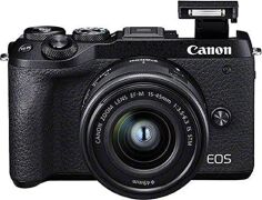 Canon EOS M6 Mark II Systemkamera Gehäuse mit Objektiv EF-M 15-45mm F3.5-6.3 IS STM schwarz