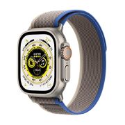 Apple Watch Ultra (GPS + Cellular, 49mm) Smartwatch - Titangehäuse, Trail Loop Blau/Grau - M/L. Fitnesstracker, präzisesGPS, Aktionstaste, extra Lange Batterielaufzeit, helleres Retina Display