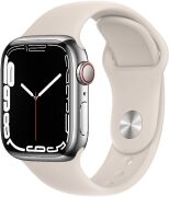 Apple Watch Series 7 41mm GPS + Cellular Edelstahlgehäuse silber mit Sportarmband polarstern