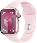 Apple Watch Series 9 41mm GPS + Cellular Aluminiumgehäuse rosé mit Sportarmband hellrosa (S/M)