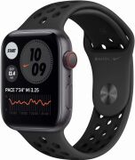 Apple Watch SE Nike+ 44mm GPS + Cellular Aluminiumgehäuse spacegrau mit Nike Sportarmband anthrazit/schwarz