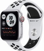 Apple Watch Series 6 Nike 40mm GPS + Cellular Aluminiumgehäuse silber mit Nike Sportarmband platinum/schwarz