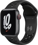 Apple Watch SE Nike 40mm GPS + Cellular Aluminiumgehäuse spacegrau mit Nike Sportarmband anthrazit/schwarz