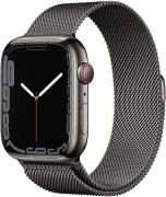 Apple Watch Series 7 45mm GPS + Cellular Edelstahlgehäuse graphit mit Milanaise Armband graphit