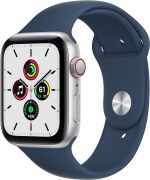 Apple Watch SE 44mm GPS + Cellular Aluminiumgehäuse silber mit Sportarmband abyssblau
