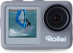 Rollei Action-Cam 9s Plus I 4K 60fps Unterwasserkamera mit Selfie-Display, Bildstabilisierung, Zeitraffer, Slow-Motion, Loop Funktion I Wasserdicht bis 10m, 65,5 x 43,8 x 26,5 mm