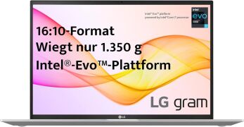 LG gram (2021) 17 Zoll i7-1165G7 16GB RAM 512GB SSD Iris Xe Win11H silber