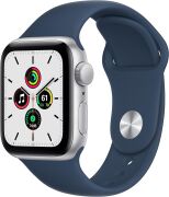 Apple Watch SE 40mm GPS Aluminiumgehäuse silber mit Sportarmband abyssblau